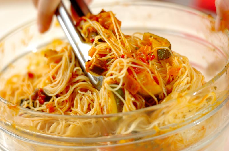たっぷり夏野菜の冷製パスタの作り方4
