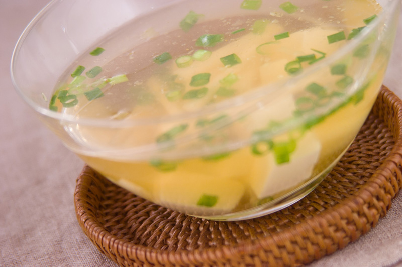 冷製豆腐と長芋のスープ