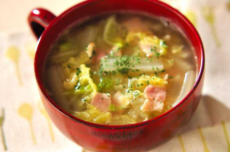 白菜とベーコンのスープ レシピ 作り方 E レシピ 料理のプロが作る簡単レシピ