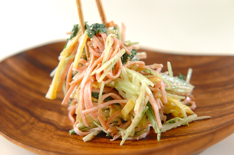 水菜とたくあんのゴママヨ和えの作り方の手順4