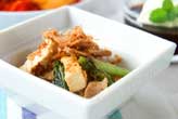野沢菜と豆腐の炒め物