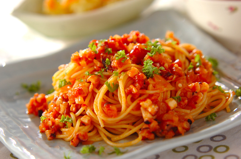 タコミンチのトマトパスタ レシピ 作り方 E レシピ 料理のプロが作る簡単レシピ