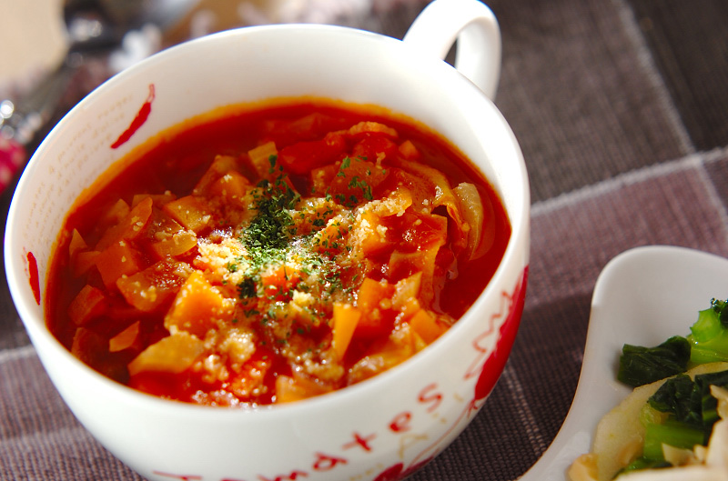 具だくさんのトマトスープ レシピ 作り方 E レシピ 料理のプロが作る簡単レシピ