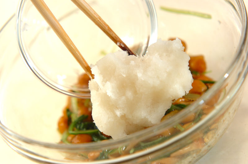 ナメコと水菜のおろし和えの作り方の手順2