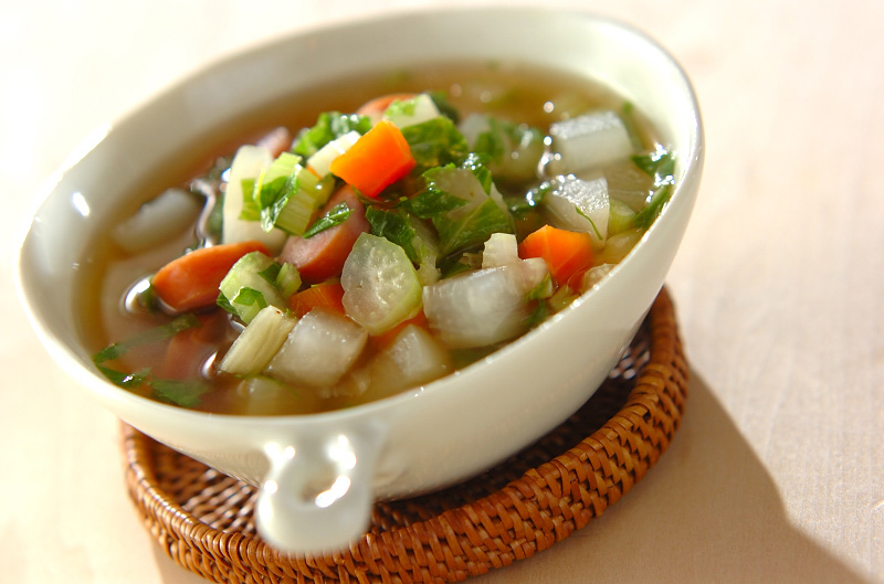 セロリの葉と根菜のスープ レシピ 作り方 E レシピ 料理のプロが作る簡単レシピ
