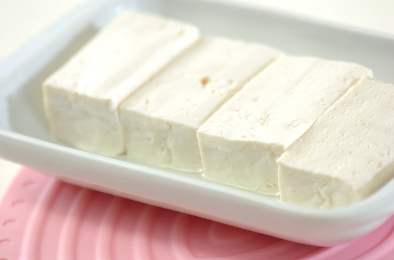 豆腐のユズみそ焼きの下準備1