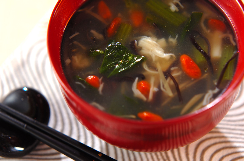小松菜とホタテのかんたん薬膳スープ