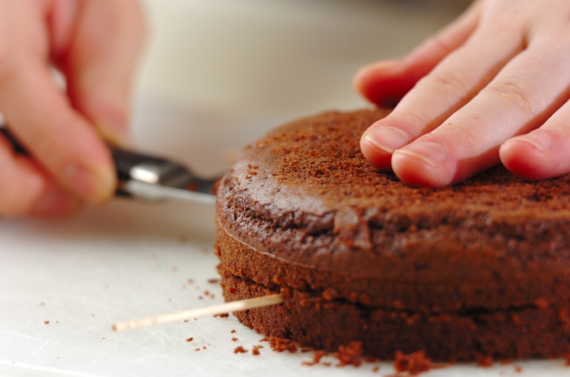 お豆腐クリームのバナナチョコレートケーキの作り方6