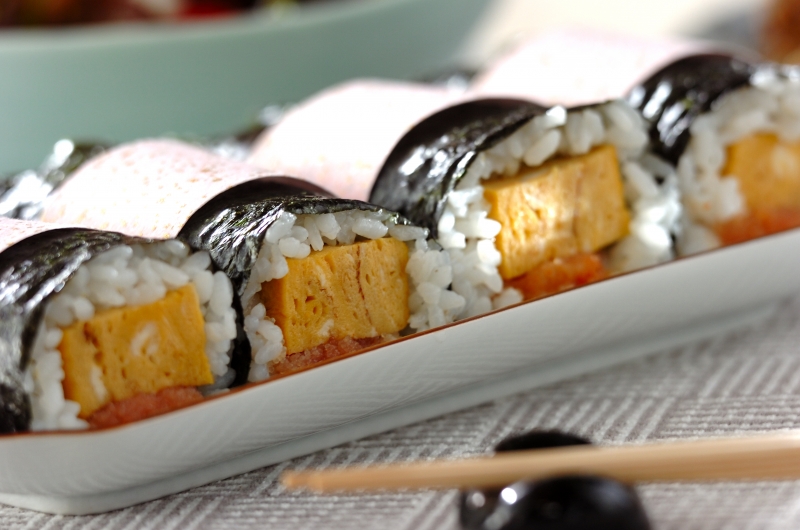 だし巻き卵と明太子の手巻き寿司 レシピ 作り方 E レシピ 料理のプロが作る簡単レシピ