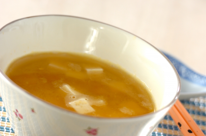 豆腐入りコーンスープ