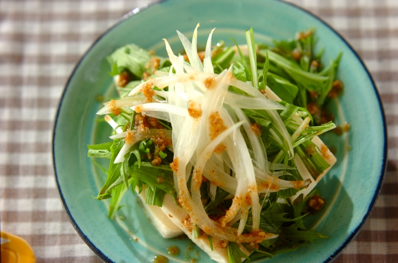 豆腐と水菜のサラダ 副菜 レシピ 作り方 E レシピ 料理のプロが作る簡単レシピ
