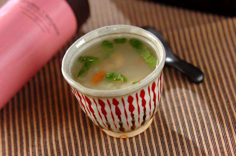 お弁当に！スープジャーで中華粥 入れるだけの簡単レシピ by松本 知恵さん