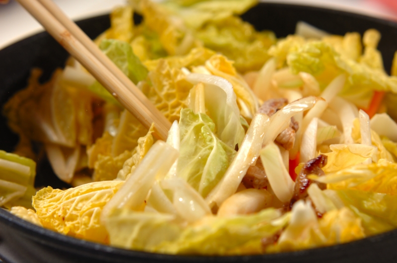 白菜たっぷり皿うどんの作り方の手順4