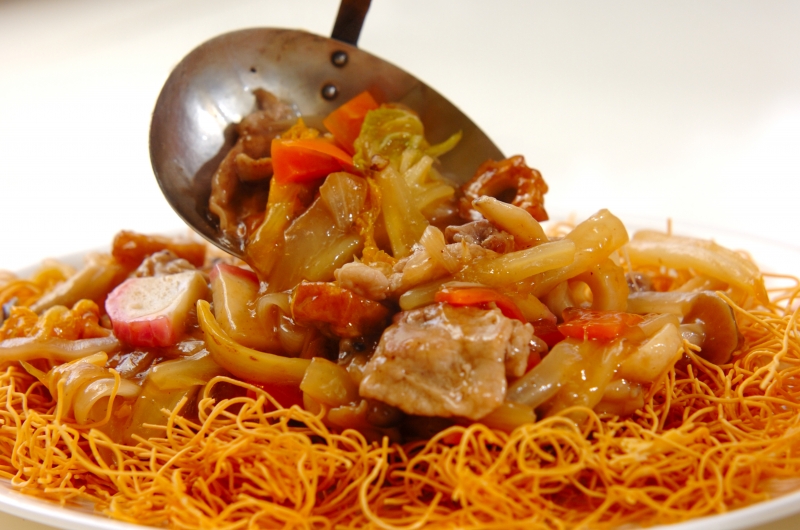 白菜たっぷり皿うどんの作り方の手順7