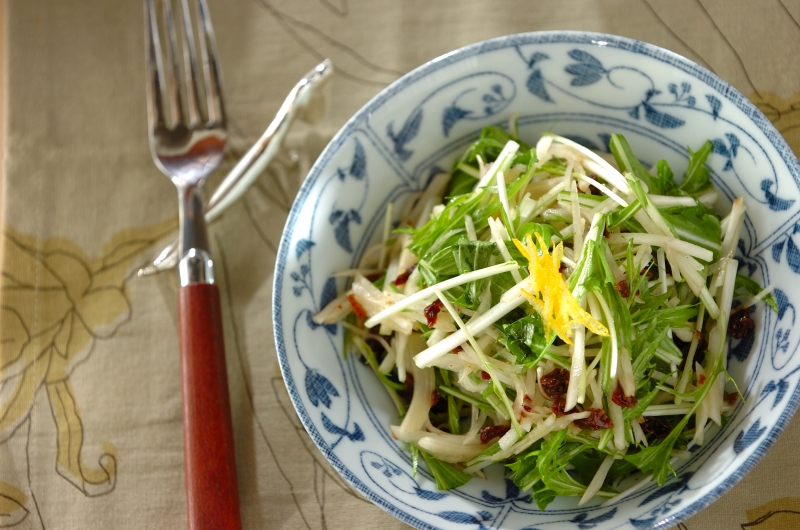 簡単！菊芋と水菜のユズ風味ラぺサラダ by金丸 利恵さん